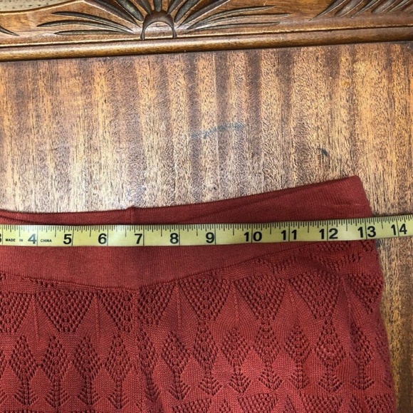 Flat White,Woman,Pants,Orange,Sz S,Cotton Elastic,Wide boot, Geometric pattern.! - Picture 6 of 7